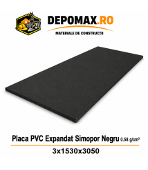Placa rigida PVC Simopor Negru 0.58 g/cm3, 3x1530x3050 mm